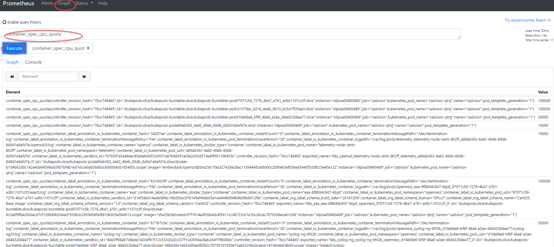 cAdvisor Metric